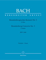 Brandenburg Concerto #3 in G Major, BWV 1048 Orchestra Scores/Parts sheet music cover